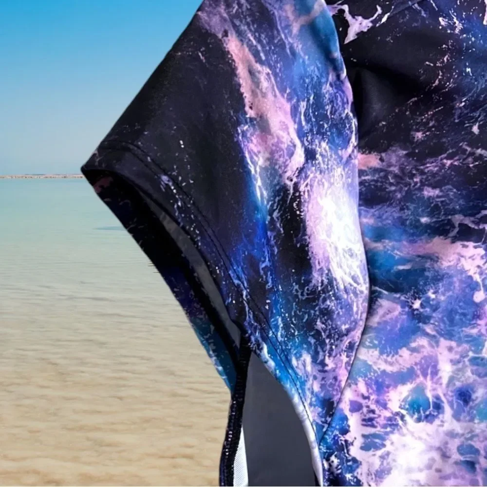 Torrid Blue Ocean Waves Active Wireless Scoop Back One Piece Swimsuit NEW - Picture 10 of 14